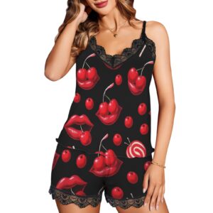 Women's Lace-Trimmed Cami Shorts Set