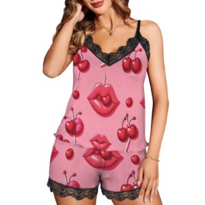 Women's Lace-Trimmed Cami  Shorts Set