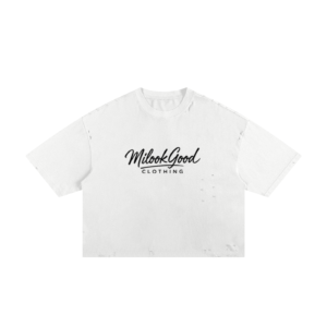 Classic Frayed Boxy Tee - White, 2XL