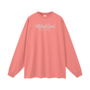 Streetwear Unisex Cotton Long Sleeve Tee - Watermalon Red, XL