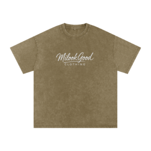 Acid Wash Oversize T-Shirt - Gray Green, L