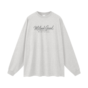 Streetwear Unisex Cotton Long Sleeve Tee - Oat Gray, M