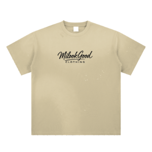 Hand-Frayed Sunfade Paint Splatter T-Shirt - Apricot, M