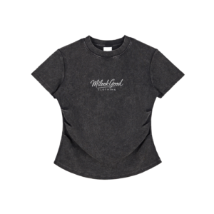 Vintage-Wash Bodycon Cotton T-Shirt - Black, L