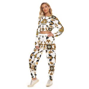 Urban Ease Crop Sweatshirt Suit
