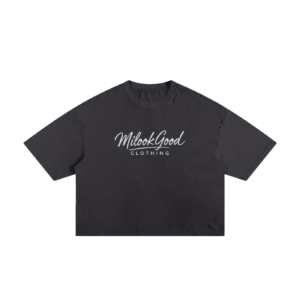 Classic Frayed Boxy Tee - Wash Black, XL