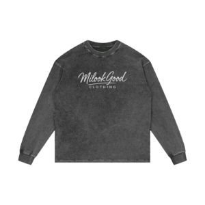 Acid Wash Oversize Long Sleeve T-Shirt - Pirate Gray, S