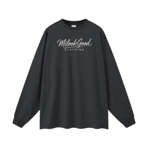 Streetwear Unisex Cotton Long Sleeve Tee - Carbon Gray, XL