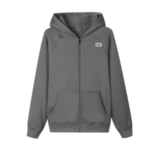 Essential Zip-up Fleece Hoodie - Cement Gray, L