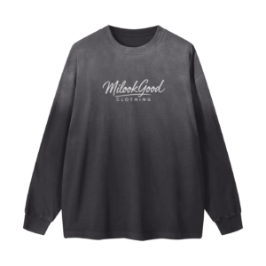 Gradient Vintage Washed Long Sleeve Tee - Black, 2XL