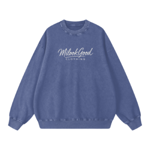 Acid Wash Oversize Sweatshirt - Blue, XL