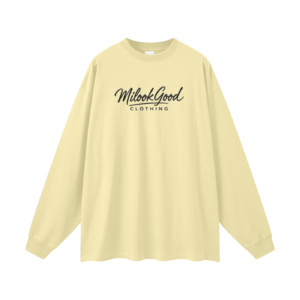 Streetwear Unisex Cotton Long Sleeve Tee - Yellow, L