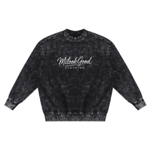 Snow Washed Hand-Frayed Sweatshirt - Black, L