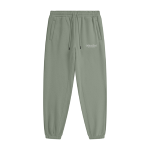 Streetwear Unisex Fleece Joggers - Grayish Green, S