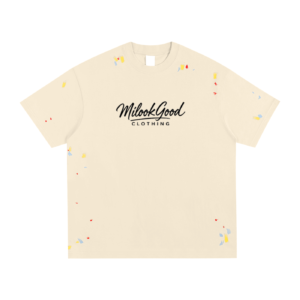 Paint Splatter T-Shirt - Light Apricot, XL