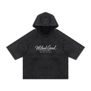 Snow Washed Hooded Boxy T-Shirt