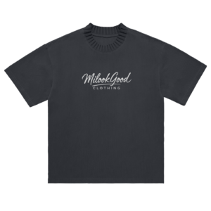 Heavyweight Knitted Round Neck T-Shirt - Gray, XL