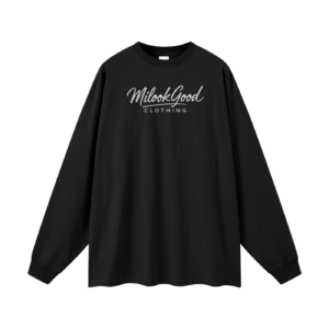 Streetwear Unisex Cotton Long Sleeve Tee - Black, S