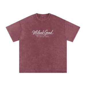 Acid Wash Oversize T-Shirt - Red, S