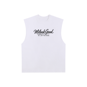 Raw Edge Cotton Tank Top - White, L