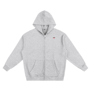 Heavyweight Zip-up Hoodie - Flower Gray, XL