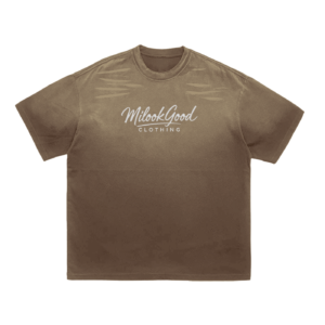 Vintage Washed Tiger Stripes Dyed Gradient T-Shirt - Coffee, 2XL