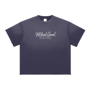 Sun Fade Raw Edge T-Shirt - Navy Blue, L
