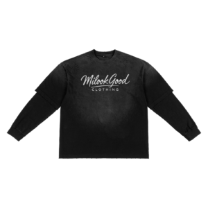 Sunfade Hand-Frayed Faux Two-Piece T-Shirt - Black, 2XL
