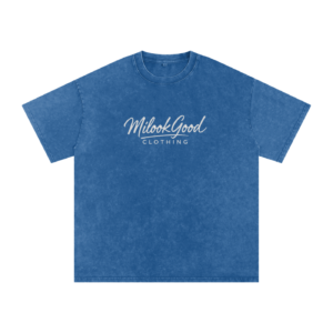 Acid Wash Oversize T-Shirt - Dark Blue, L