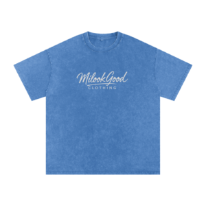 Acid Wash Oversize T-Shirt - Light Blue, M
