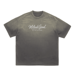 Vintage Washed Tiger Stripes Dyed Gradient T-Shirt - Cold Gray, M