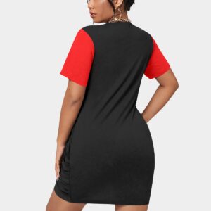 Women’s Stacked Hem Dress With Short Sleeve Plus Size） - 3XL
