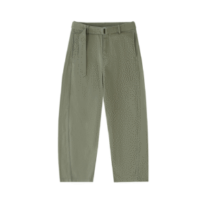 Twisted-Seam Belted Curved-Blade Pants - Grass Green, S