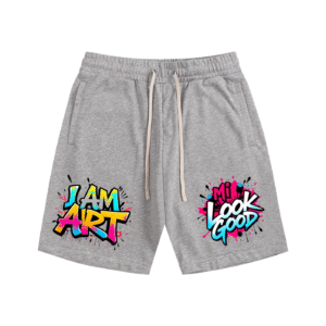 Unisex Essential Cotton Shorts - Flower Gray, S