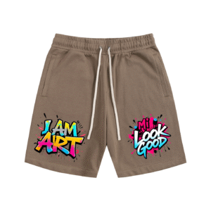 Unisex Essential Cotton Shorts - Coffee, 3XL
