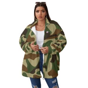 Unisex Borg Fleece Stand-Up Collar Coat (Plus Size) - 3XL