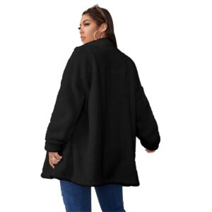 Unisex Borg Fleece Stand-up Collar Coat With Zipper Closure(Plus Size) - 3XL