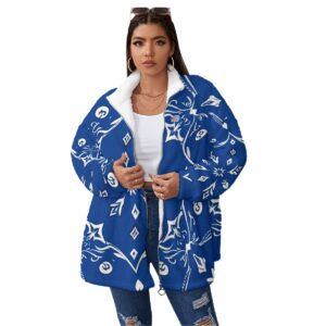 Unisex Borg Fleece Stand-up Collar Coat With Zipper Closure(Plus Size)