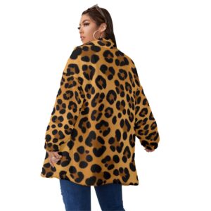 Unisex Borg Fleece Stand-up Collar Coat With Zipper Closure(Plus Size) - XL