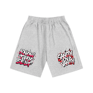 Unisex Essential Heavyweight Cotton Shorts - Flower Gray, L