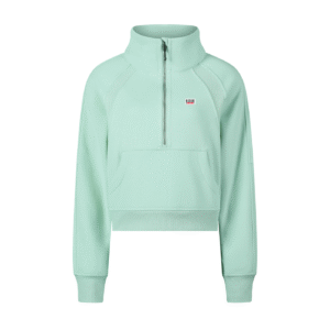 Cropped Half-Zip Sweatshirt - Green, 10-12