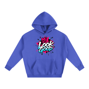 Unisex Oversize Fleeced Hoodie - Klein Blue, S