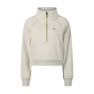 Cropped Half-Zip Sweatshirt - Apricot, 6-8