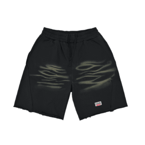 Vintage Washed Tiger Stripes Short Pants - Black, S