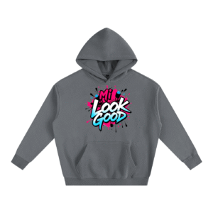 Unisex Oversize Fleeced Hoodie - Gray, M