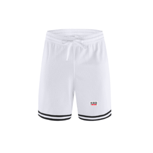 Classic Stripe Trim Basketball Shorts - White, XL