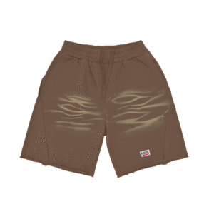 Vintage Washed Tiger Stripes Short Pants - Coffee, 2XL