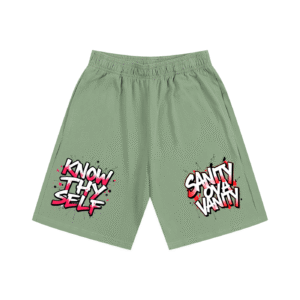 Unisex Essential Heavyweight Cotton Shorts - Light Green, XL