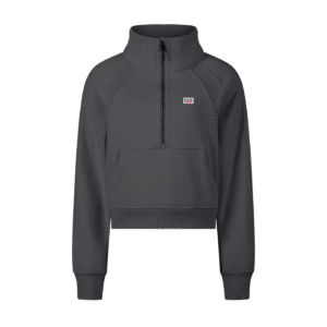 Cropped Half-Zip Sweatshirt - Gray, 2-4