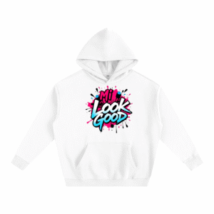 Unisex Oversize Fleeced Hoodie - White, S